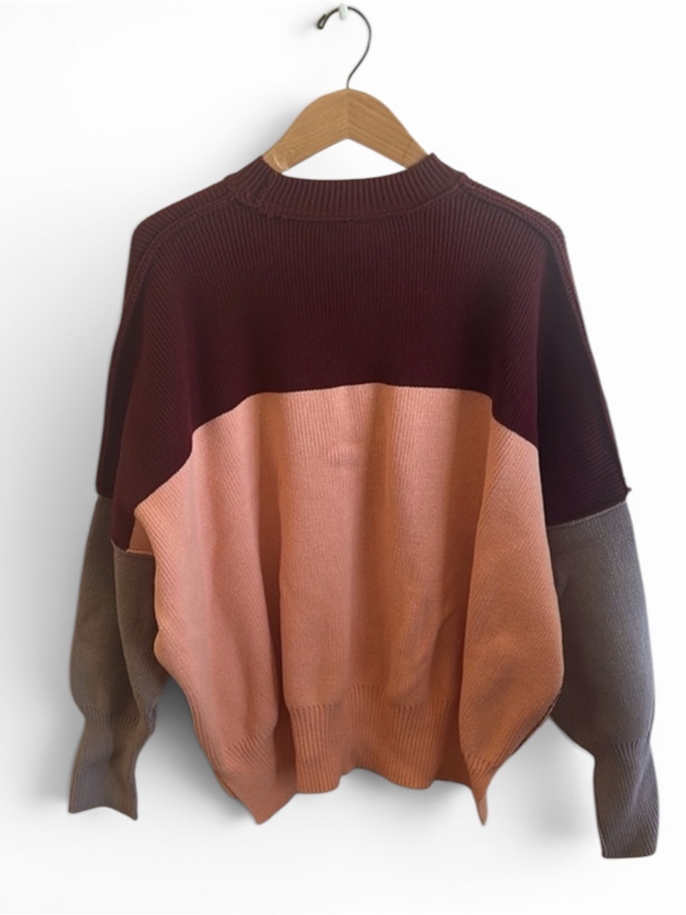 Free People Easy Street Sweater Size XS Color Block Pullover Ribbed Knit Relaxed - Picture 6 of 13
